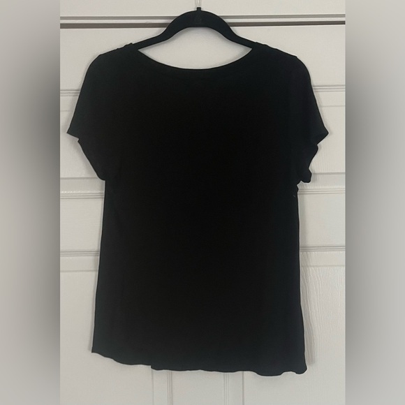 Thalia Sodi Black Tee with Gold and Pink Accents for Breast Cancer - Picture 3 of 4